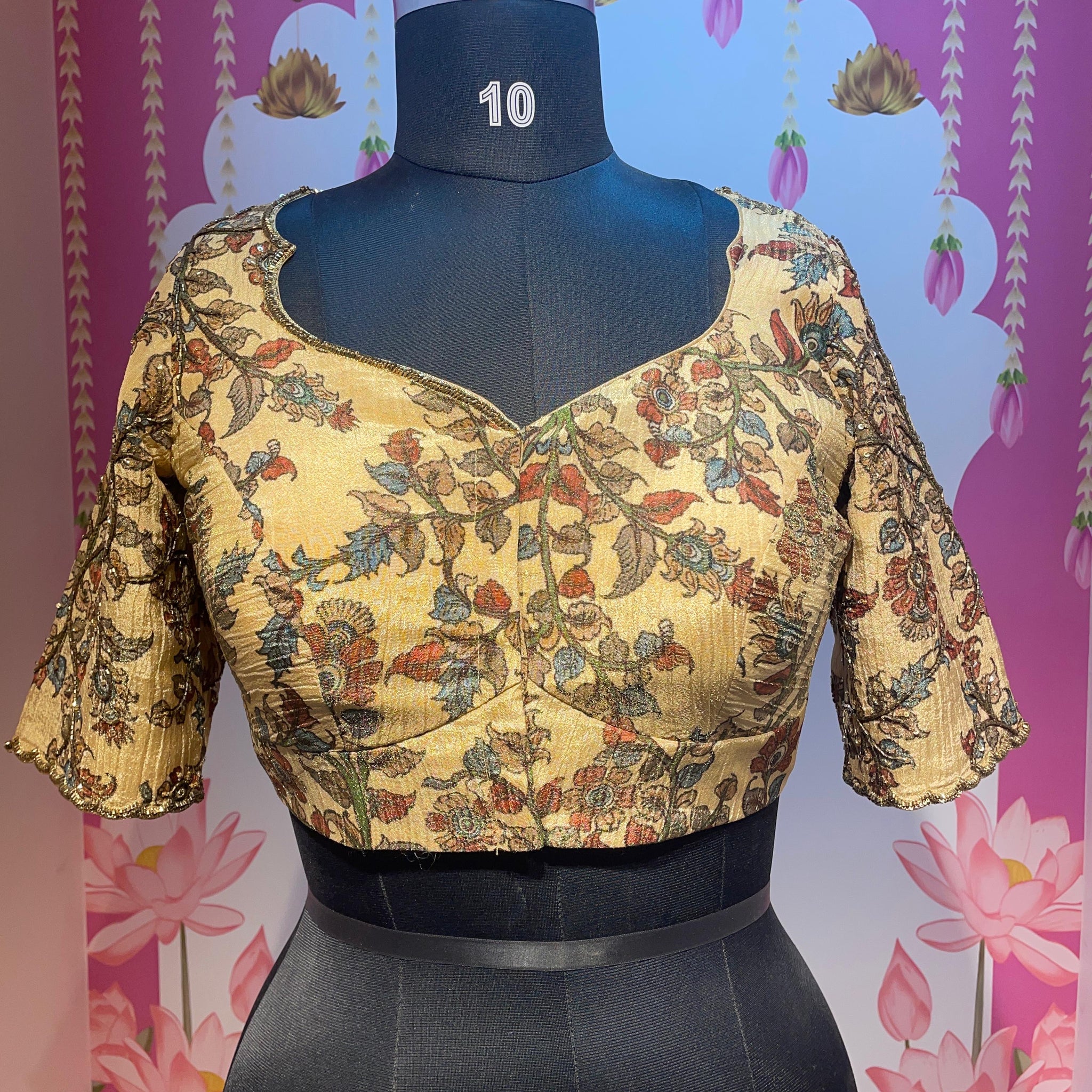 Pure tissue with cutdhana work ready blouse L to XXL