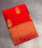 Red big butta 107 designer soft crepe silk
