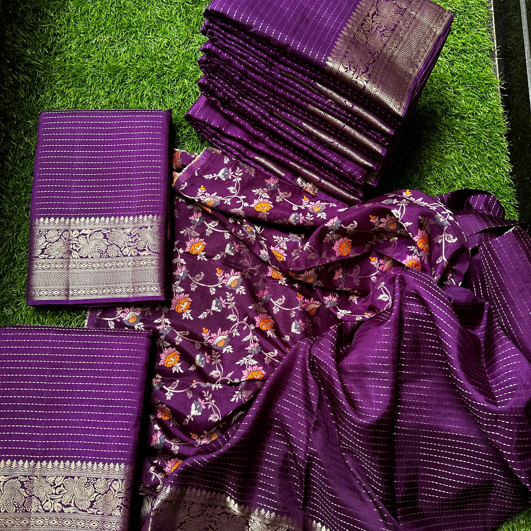 Semi moonga silk.  Purple shade