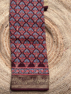 Pure Ajrak dola silk with premium zari