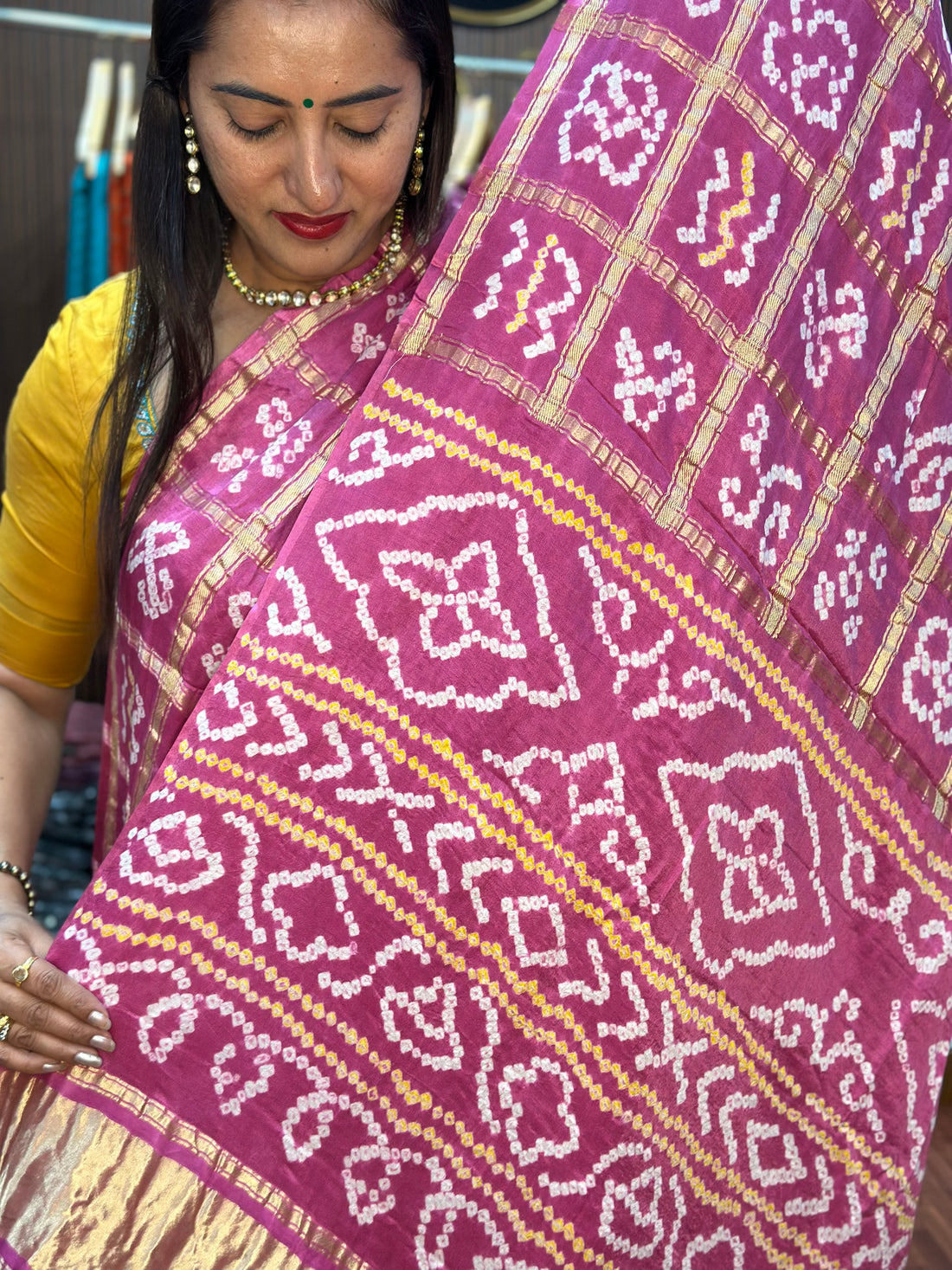 Onion pink pure gajji silk sarees