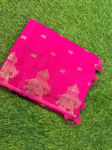 Dola silk in elephant border