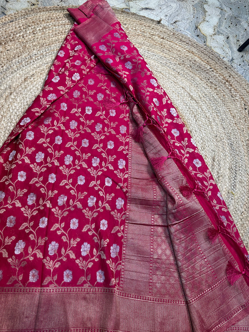 Rani pink designer georgette jaal pattern