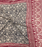 Black n maroon Kalamkari digital print 107 casual saree