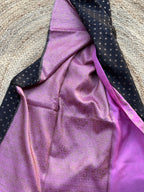 Black and lotus pink Banarasi crepe chiffon sarees