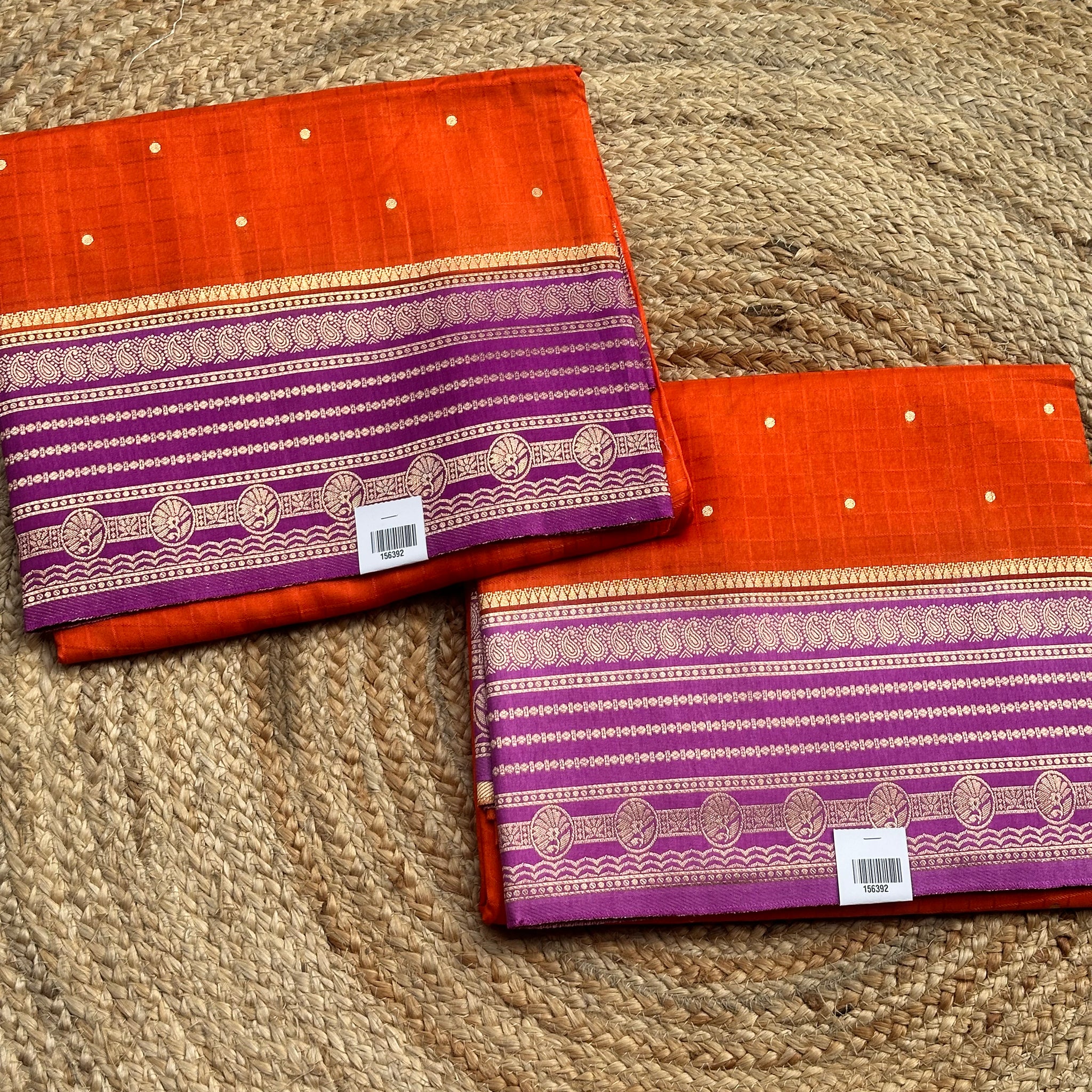 Orange and pink dola silk