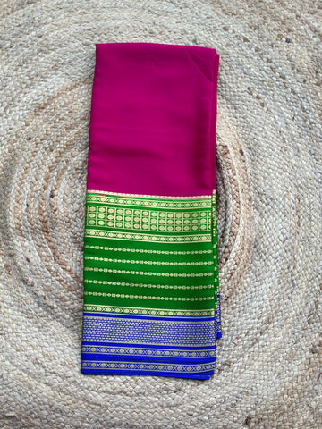 Pink and green pure crepe Mysore Silk sarees 120 gsm