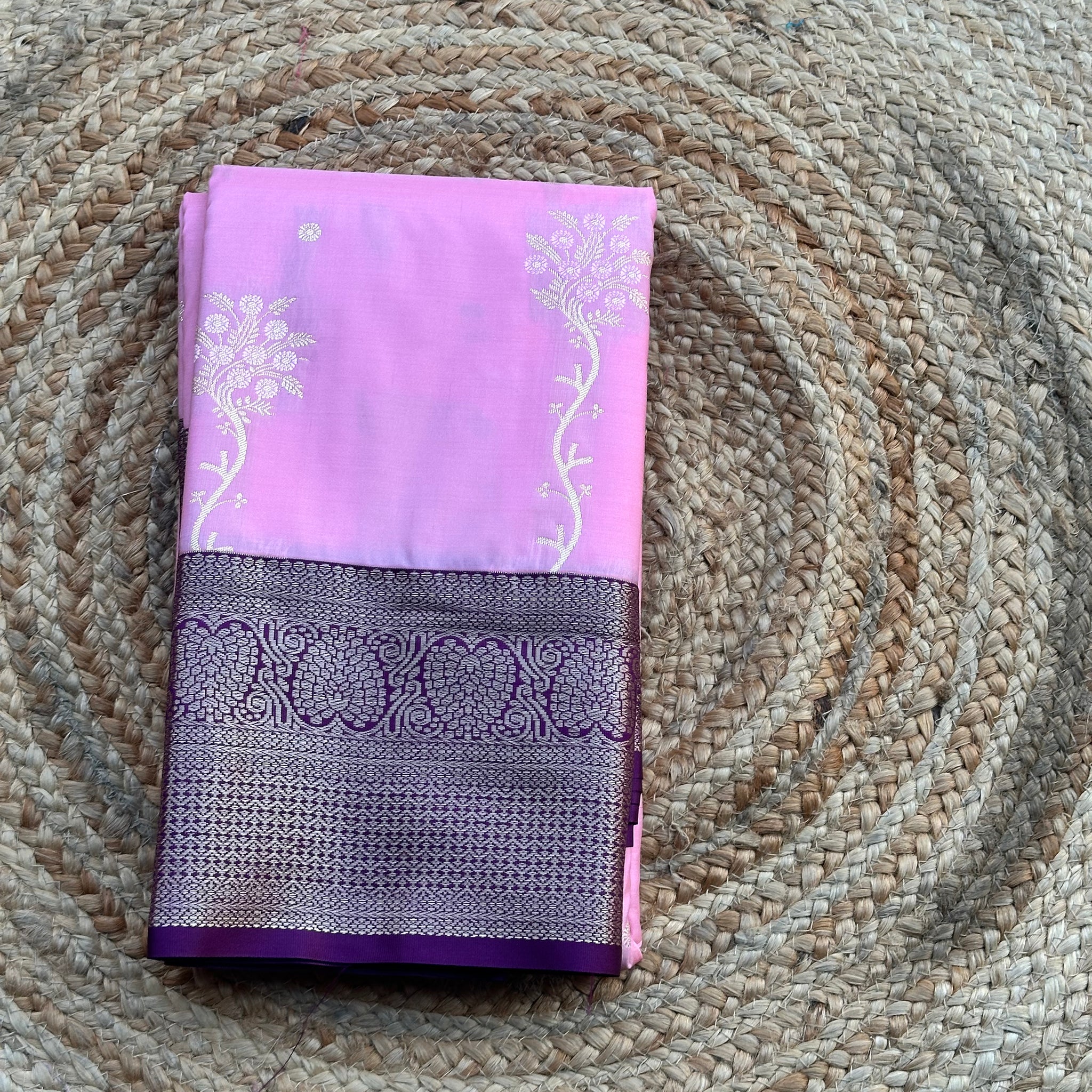 Lotus pink and Mejentha semi kanchi