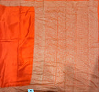 Orange pure benarasi crepe silk saree