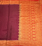 Wine n red pure benarasi crepe silk saree