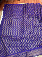 Purple and white crepe chiffon sarees