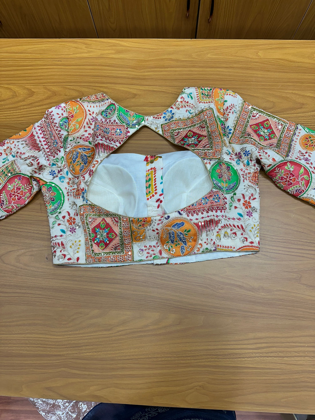 Half white heavy brocade Stiched blouse