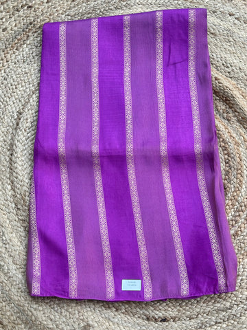 Lavender vertical stripes Chiniya crepe sarees