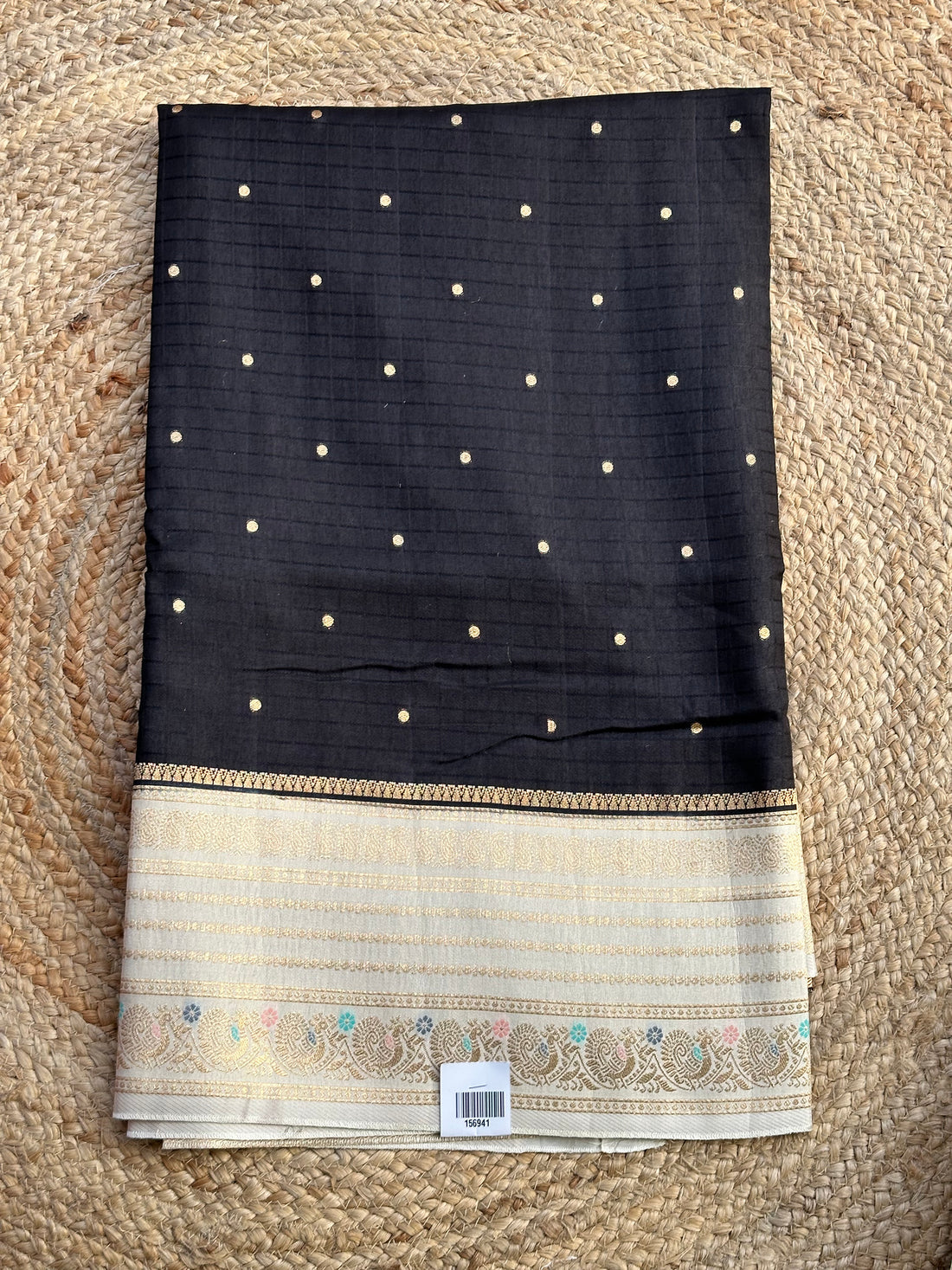Black and white dola silk