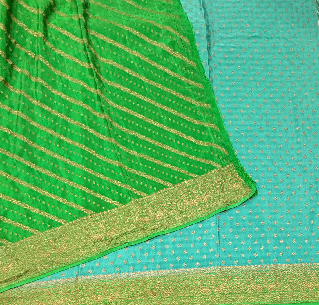 Pastel blue pure benarasi crepe silk saree
