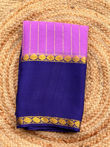Lavender and purple pure wrinkle crepe silk certified