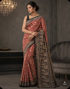 Red n black Kalamkari digital print 107 casual saree