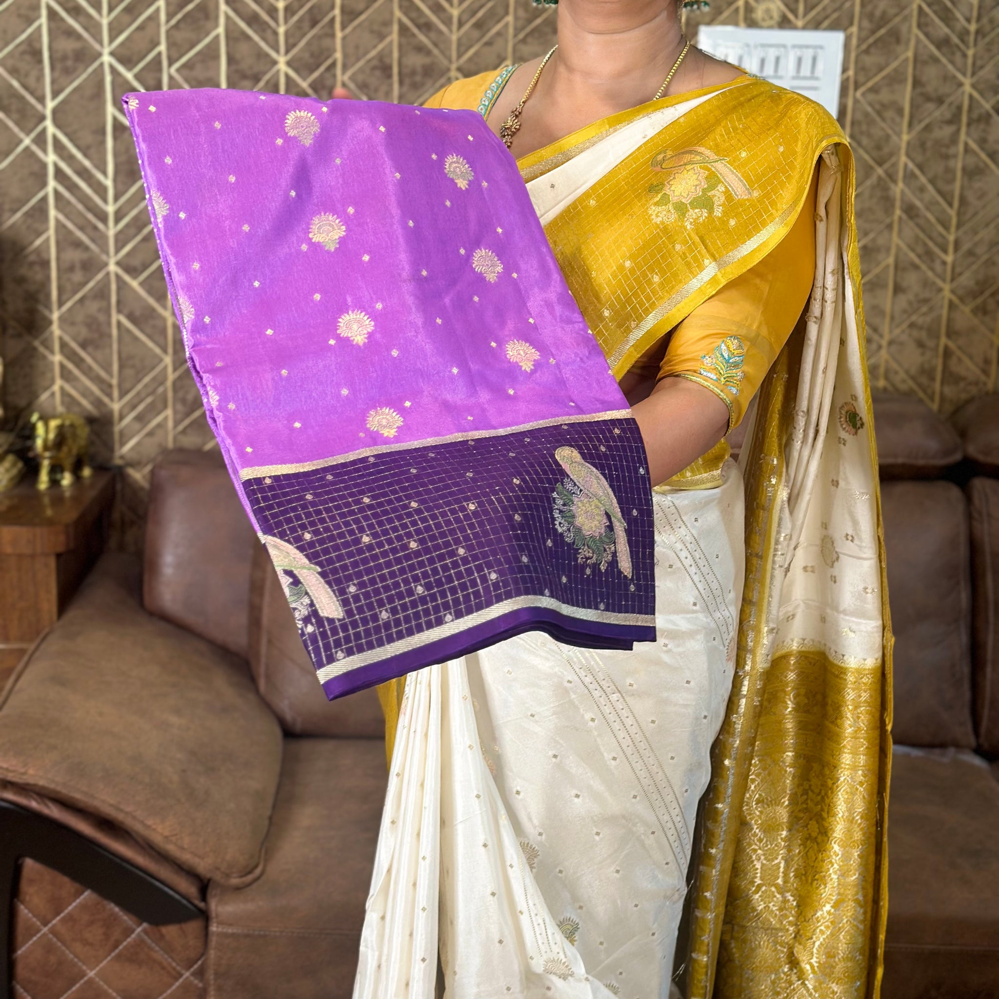 Lavender and purple dola silk.