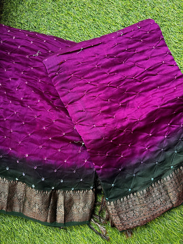 Chanderi silk,with Bandini weaving