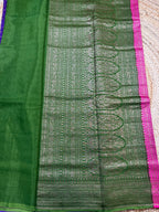 3D pattern purple and pink and green crepe chiffon sarees.