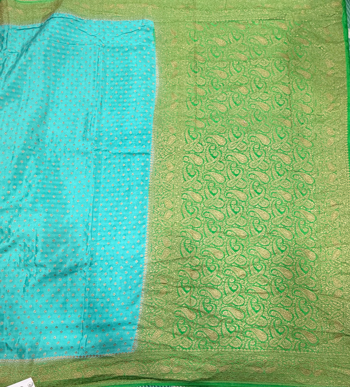 Pastel blue pure benarasi crepe silk saree