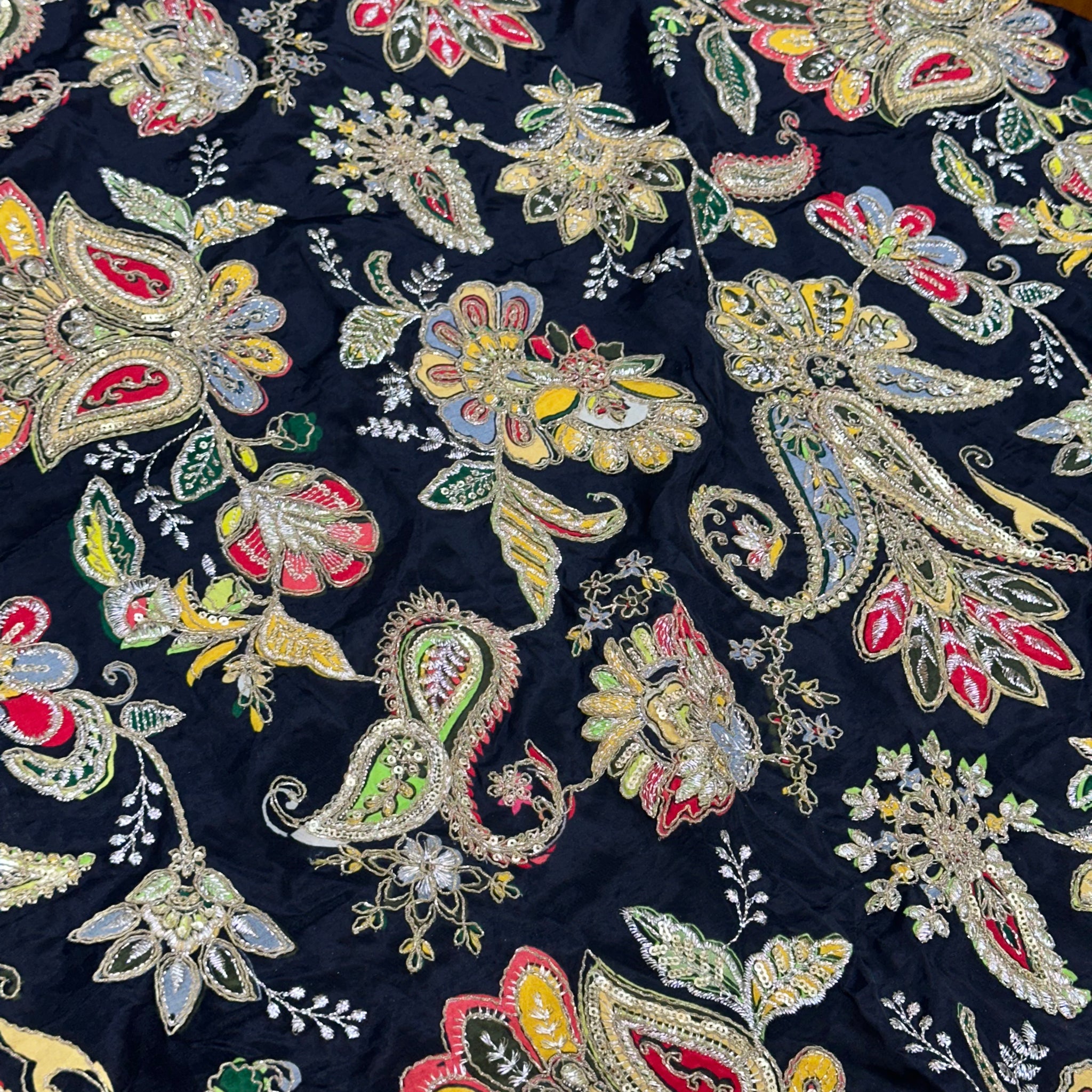 Black kalamkari blouse material 1 MTR