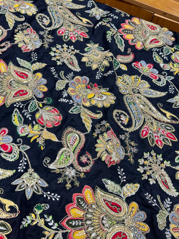 Black kalamkari blouse material 1 MTR