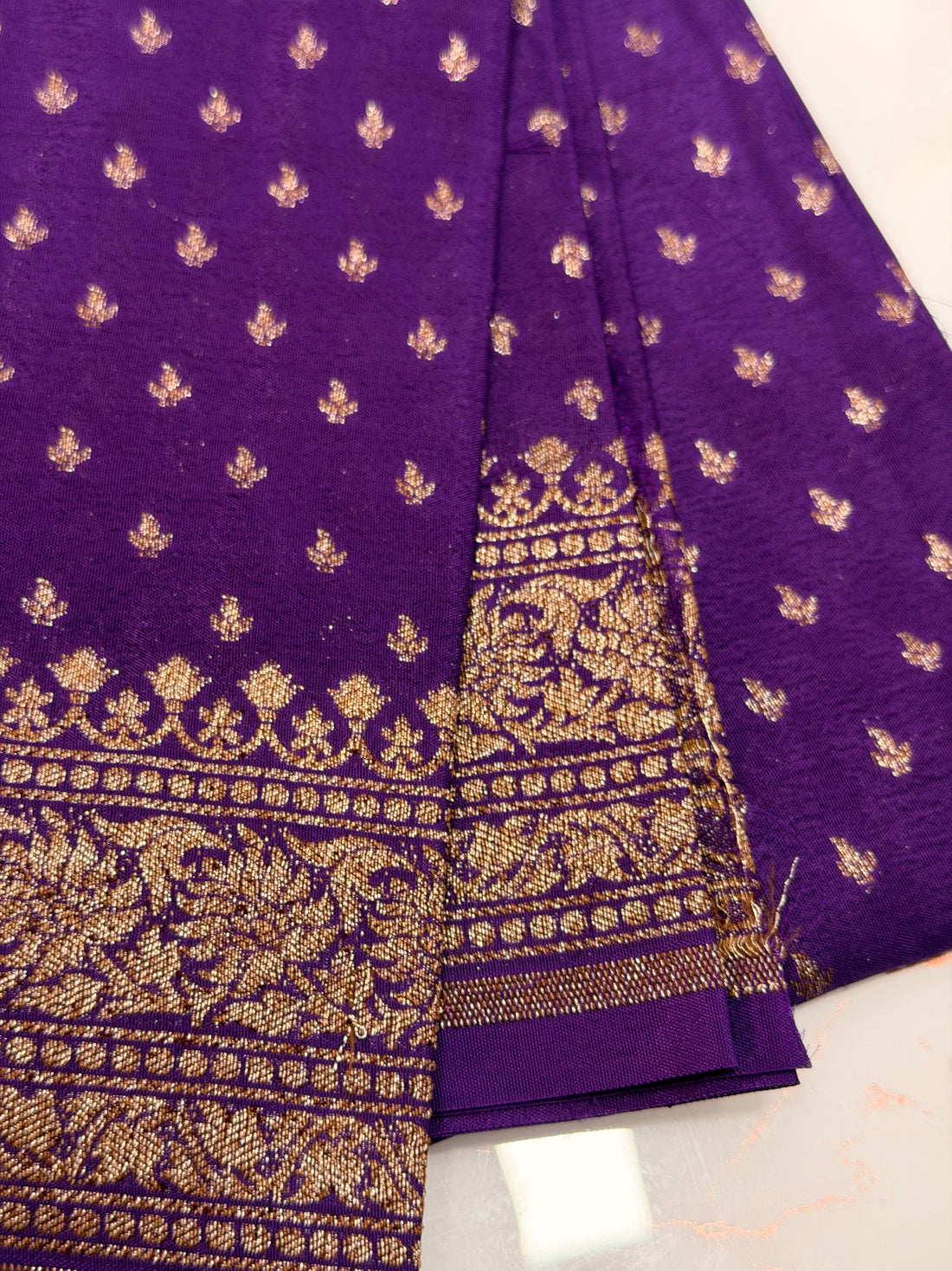 Purple banaras blouse material 1 mtr