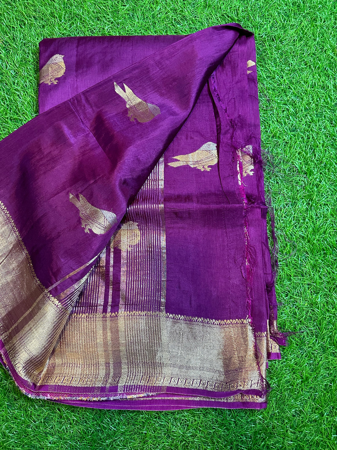 Wine premium dola silk with designer blouse