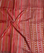 Pastel pink stripes chinnon crepe 107 saree