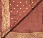 Light brown Kanchi border plain modal silk saree
