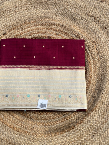 Purple and half white dola silk