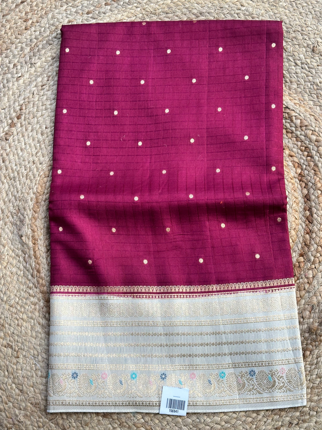 Purple and half white dola silk