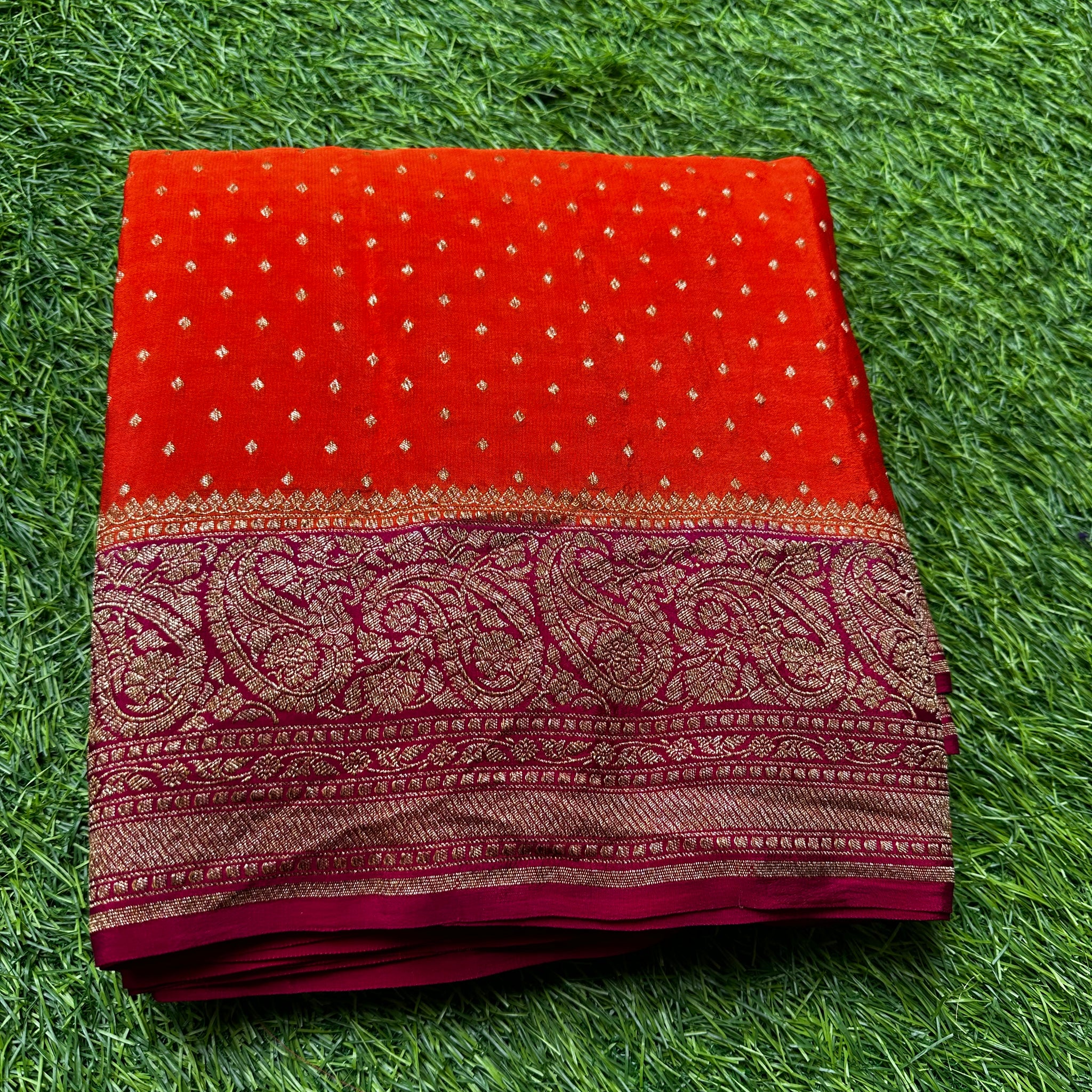 Pure crepe Banaras silk.