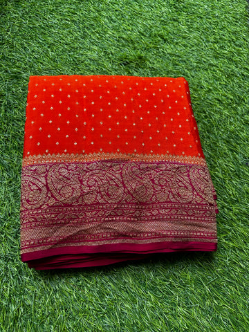 Pure crepe Banaras silk.