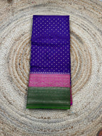 3D pattern purple and pink and green crepe chiffon sarees.