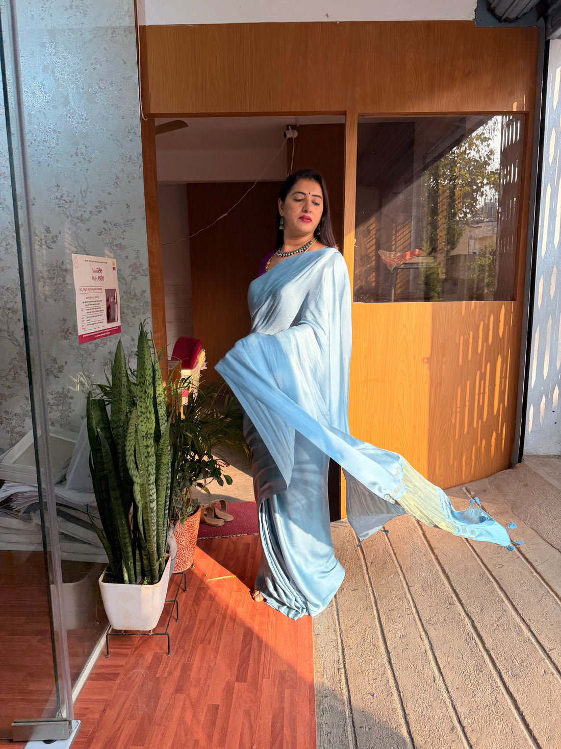 Pastel shades pure modal Sarees