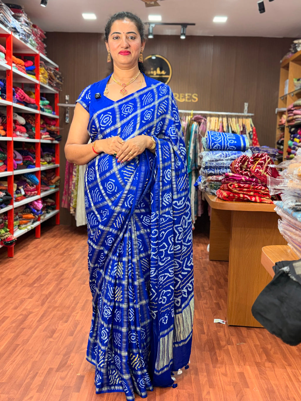 Royal blue pure gajji silk sarees
