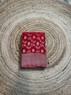 Red designer georgette in jaal pattern