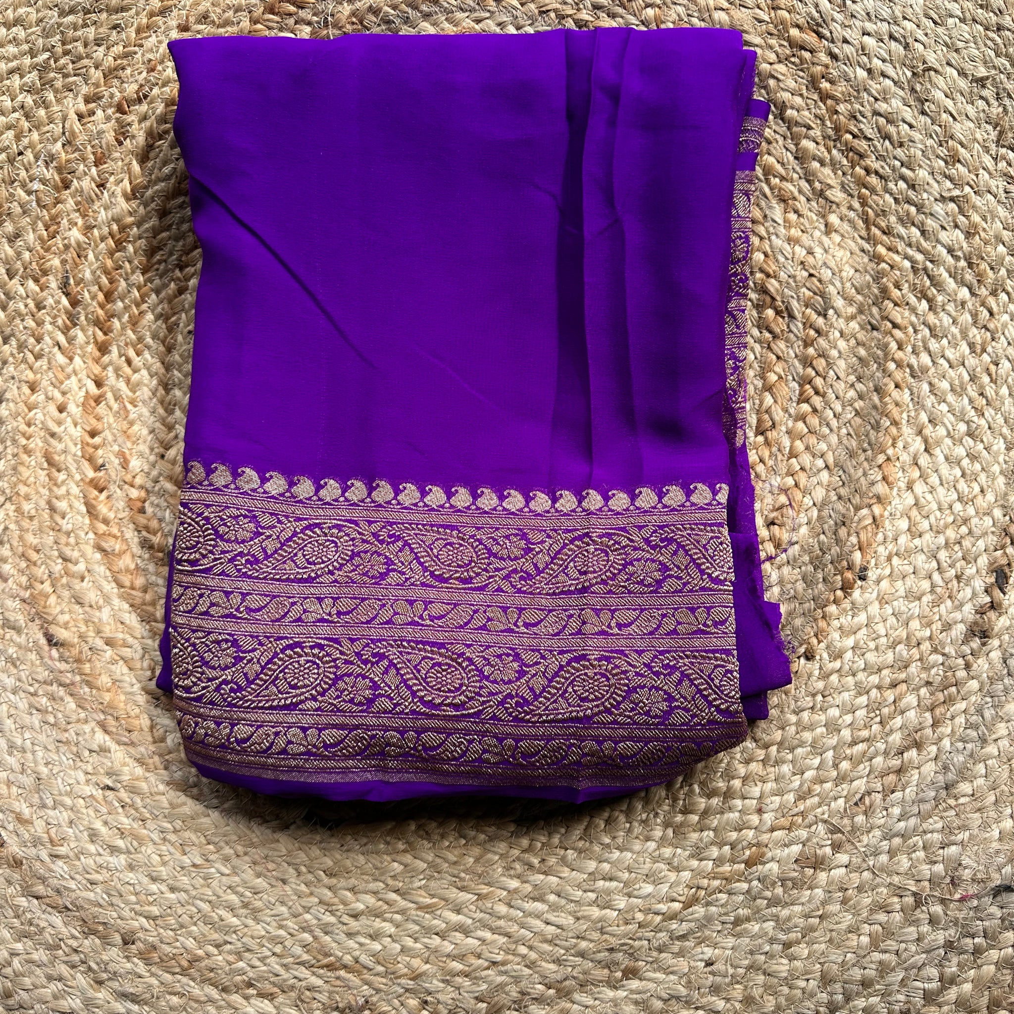 Purple pure khaddi Georgette plain