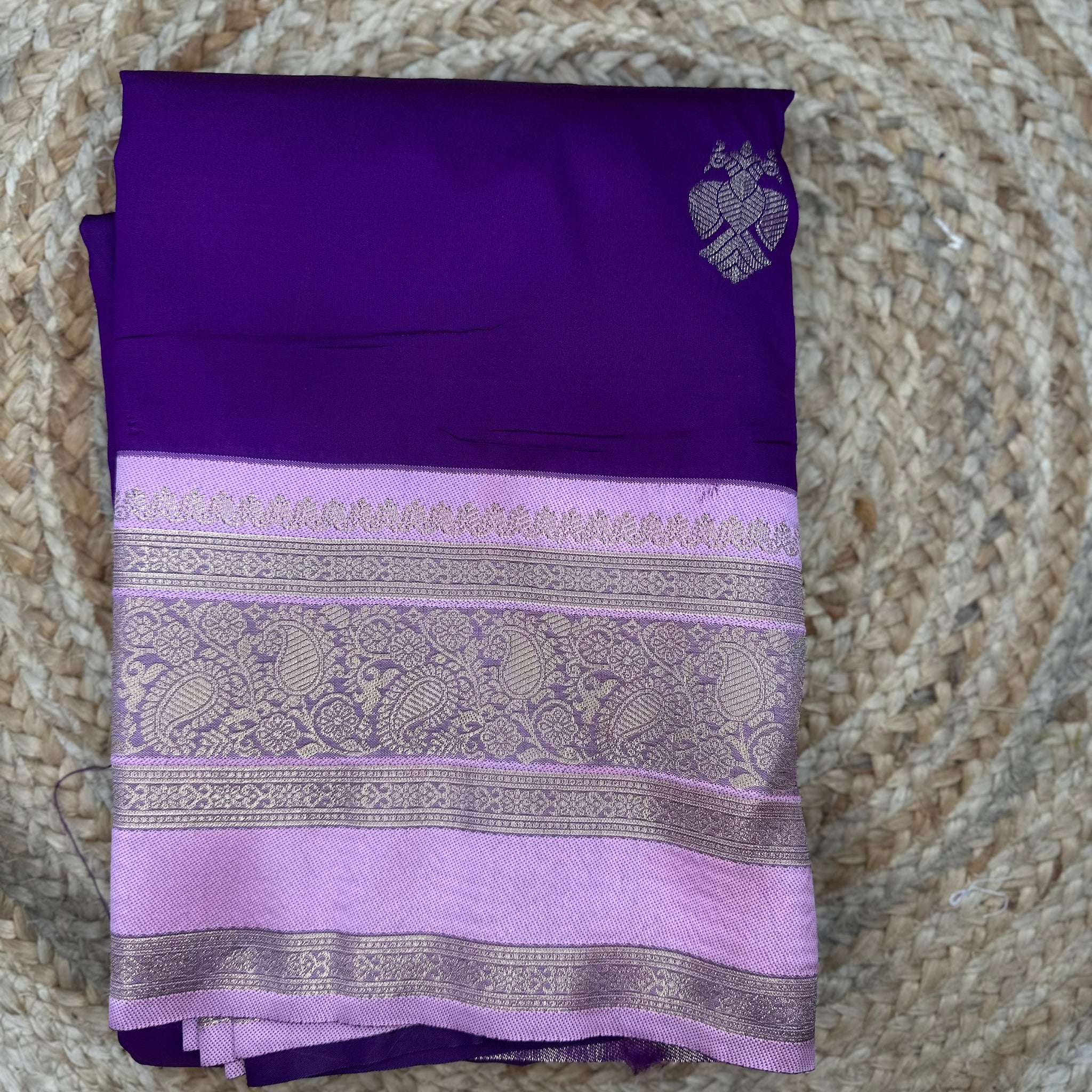 Purple and lavender semi Kanchi