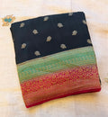 Black 3D pure benarasi crepe silk saree