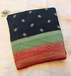 Black 3D pure benarasi crepe silk saree