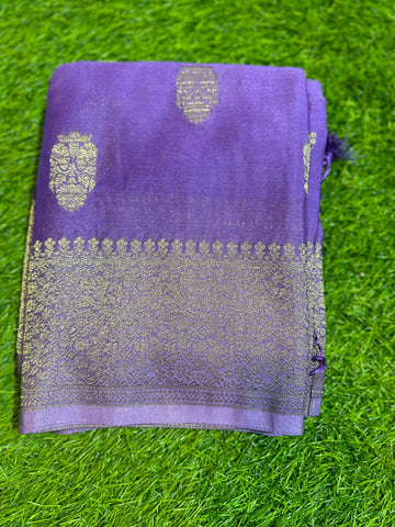 Lavender Big Butta crepe Georgette saree