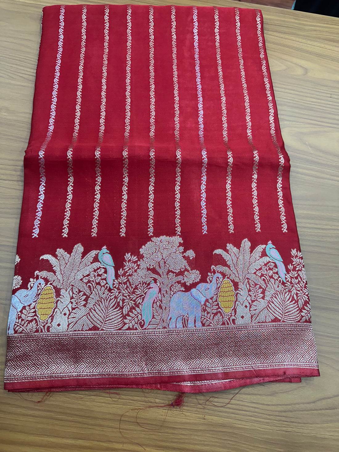 Rust orange pure satin silk sarees.