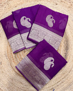 Purple mango Butta georgette small border saree