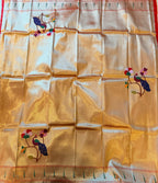 Golden tissue paithani blouse piece -1M
