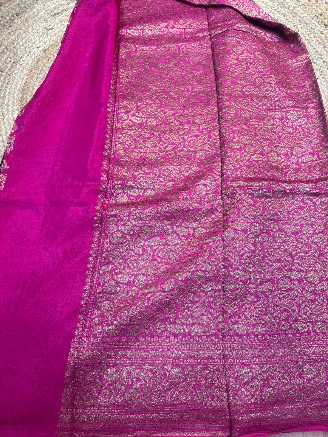 Black and pink crepe chiffon sarees