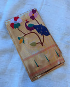 Golden tissue paithani blouse piece -1M