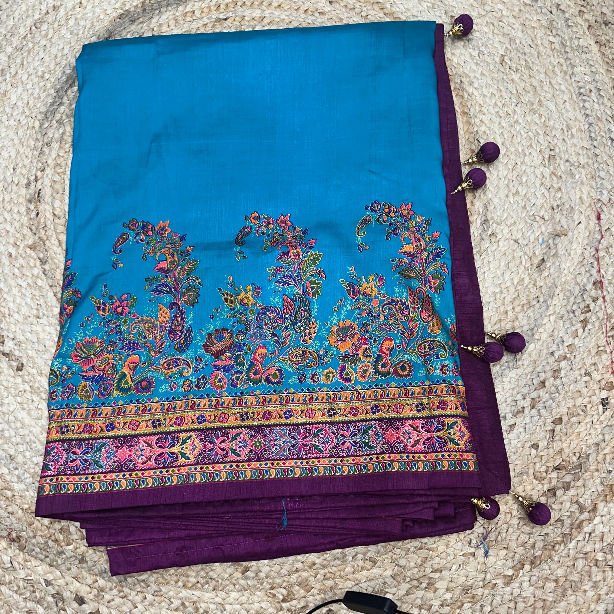 Ananda blue pashmina prints
